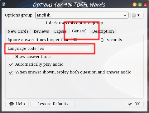 anki settings two session language